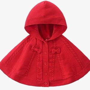 Famuka baby girl cloak red. 12-18 Months